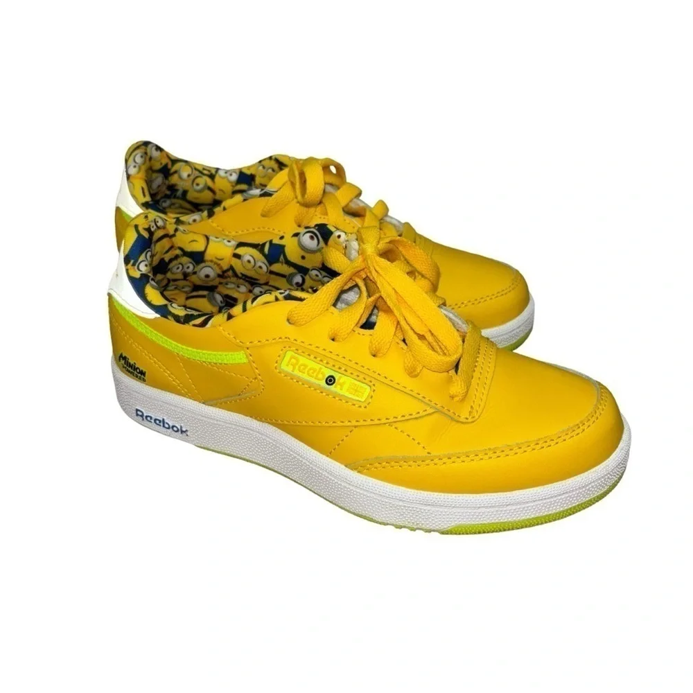 Reebok Kids Size 3 Club C Minion Sneakers Colab Accent Lining Despicable Me
